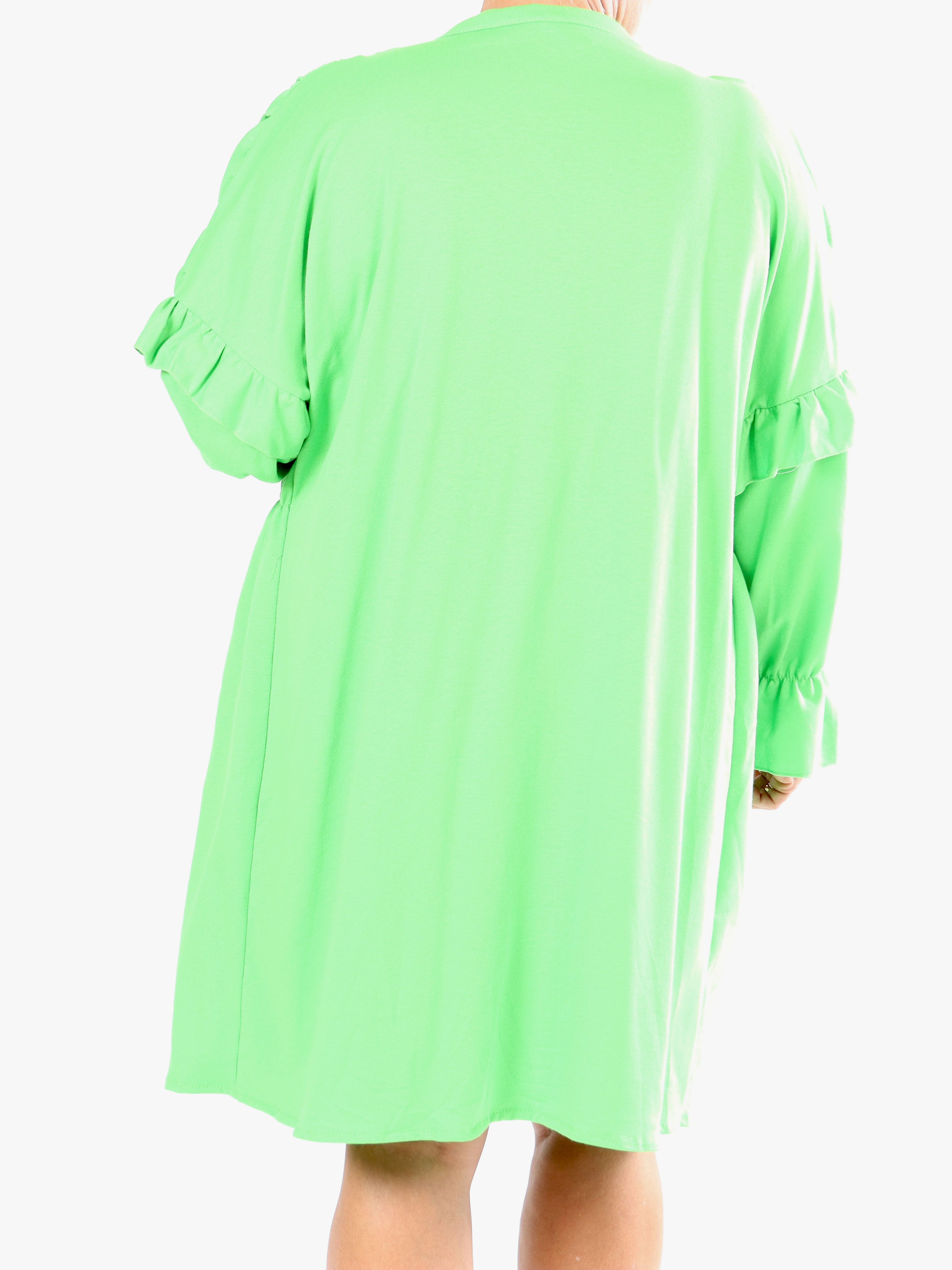 Monica Jersey - Plus size hverdags joggingkjole med flæser